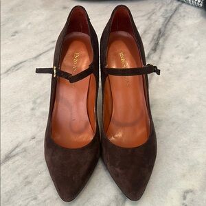 Enzo Angiolini Brown Heels Classic Suede Pumps